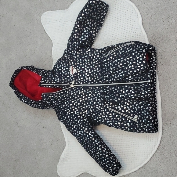 SKECHERS PUFFER JACKET W/ HEARTS. SZ 4 GIRLS. - Picture 1 of 9